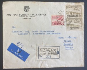 1956 Bagdad Iraq Foreign Trade Office Diplomatic Airmail cover To Vienna Austria