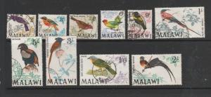 Malawi 1968 Birds, 2d to 5/- used as shown, SG 311-320
