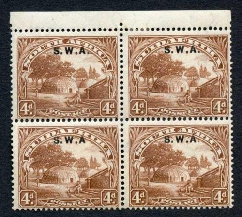 South West Africa SG62a 1927 4d No Stop After A M/M (toned gum) Cat 102 pounds 