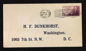 US #737 FDC 3c Whistler's Mother H.F. DUNKHORST Stamp Dealer Cover