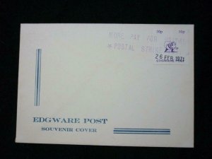 1971 POSTAL STRIKE: EDGWARE POST 10p ON COVER