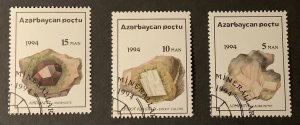 1994 AZERBAYAN. Minerals. 3 stamps. NEW Poststamps-