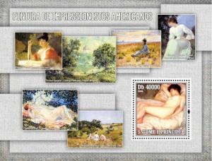 SAO TOME E PRINCIPE 2006 SHEET AMERICAN IMPRESSIONISTS ART PAINTINGS st6302b