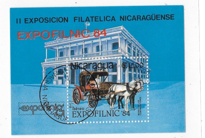 Nicaragua 1984 Expofilnic horse carriage Sc C1047 S/S Used C2