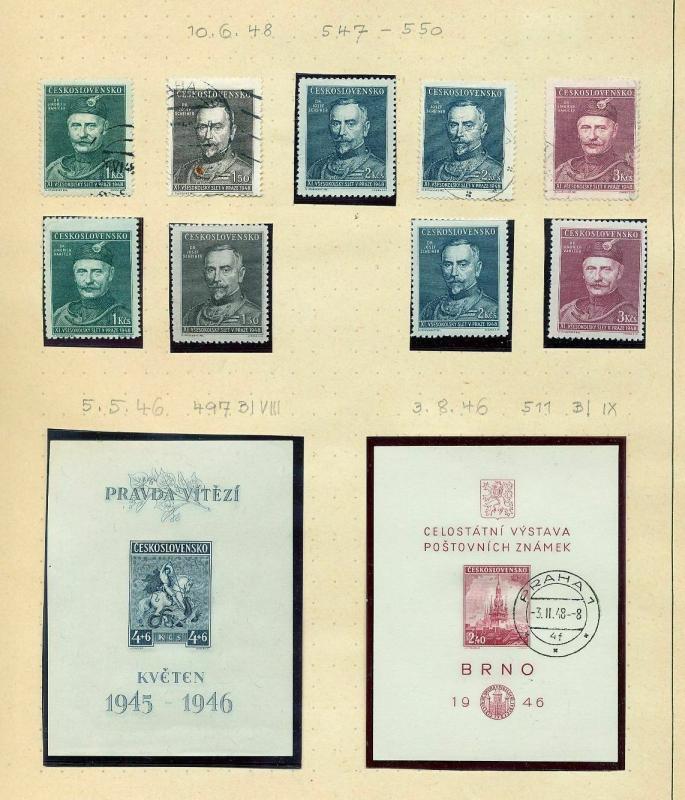 CZECHOSLOVAKIA 1946/50 M&U Incl.Sheets (Appx 90 Items) (Ref DD529