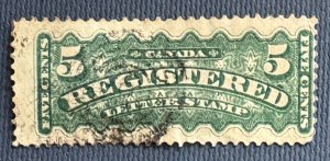 CANADA 1875-92 REGISTRATION Stamp 5c USED SG#R6 C5392