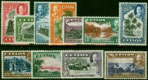 Ceylon 1935-36 Set of 11 SG368-378 V.F MNH