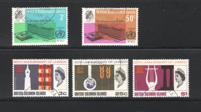 Solomon Islands, Scott #169-170,171-173   VF, Used, 2 Complete Sets ... 5780092