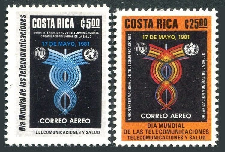 Costa Rica C833-C834, MNH. Mi . World Telecommunications Day, 1981.