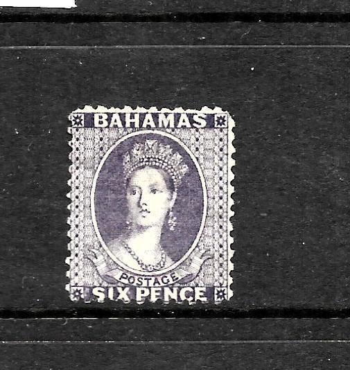 BAHAMAS 1863-77  6d DEEP VIOLET QV  MNG P12 1/2  SG 31