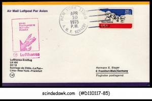 USA - 1975 LUFTHANSA LH 491 NEW YORK to FRANKFURT FIRST FLIGHT COVER FFC