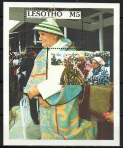 Lesotho Stamp 782  - Pope John Paul II with blanket and hat