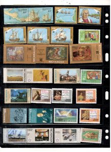 NICARAGUA COLLECTION ON STOCK SHEET MINT/USED