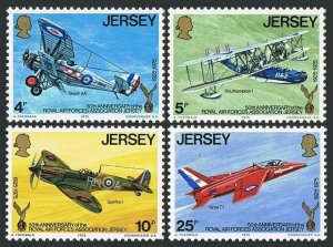 Jersey 133-136,MNH.Michel 127-130. Royal Air Force,50th Ann.1975.Siskin 3A,Gnat,