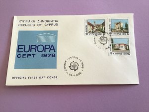 Cyprus First Day Cover Europa Cept 1978 Stamp Cover R43073