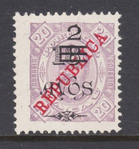 Macao Sc 183 (**) MNH. 1913 2a on 18a on 20r definitive, fresh, bright, VF.