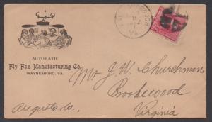 **US 19th Century Advertising Cover, Scott #220, Waynesboro, VA, 3/9/1892