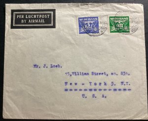 1947 Amsterdam Netherland Commercial Airmail Cover To New York USA