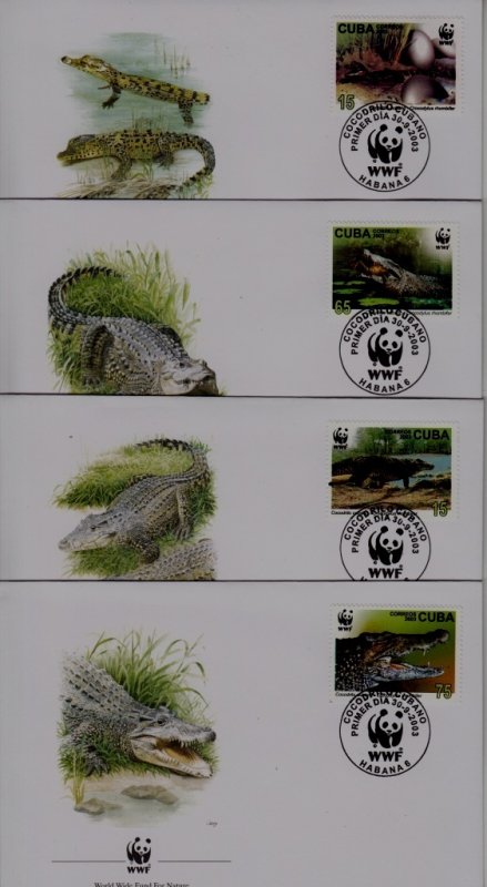 Cuba 4342-45 FDC WWF-03/Crocodiles