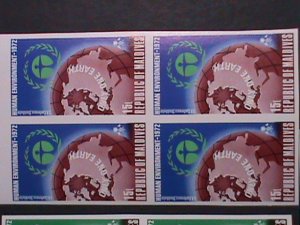 MALDIVES-1972-SC#412-6  UN-HUMAN ENVIRONMENT CONFERENCE-MNH IMPERF BLOCK VF