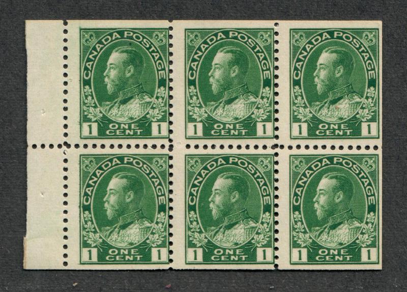 Canada Sc#104a M/NH/F, Booklet Pane, Cv. $300