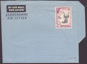 SWAZILAND QE 5c on 6d airletter - fine unused...............35300