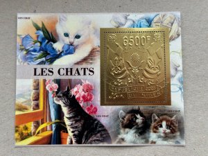 Fauna, Domestic Cats 2023 year 5 blocks Foil. Gold.  perforated  NEW