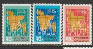 1974 Bangladesh - Sc 58-60 - MH VF - 3 single - Family, chart, map