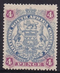 RHODESIA 1897 ARMS 4D CURLED SCROLL