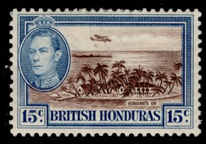 BRITISH HONDURAS GVI SG156, 15c brown & light blue, M MINT.