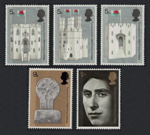 Great Britain Investiture of HRH The Prince of Wales 5v singles 1969 MNH