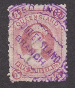 Queensland SG154 1882 5s fiscal/revenue used