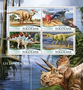 2015 TOGO MNH. DINOSAURS   |  Y&T Code: 4596-4599  |  Michel Code: 6759-6762