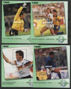 BHUTAN, WORLD SOCCER CUP HISTORY  1991 FULL SET RRR!