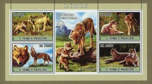 Wolves Stamp Wolf Wild Animal Souvenir Sheet MNH #3036-3039