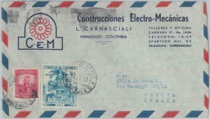 81568 - COLOMBIA - Postal History -   ADVERTISING COVER:  Airmail to ITALY  1958