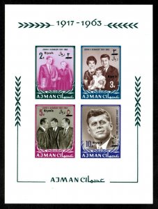 Ajman 1964 - Life of JFK, Kennedy In Memoriam - Imperf Souvenir Sheet - 26a MNH