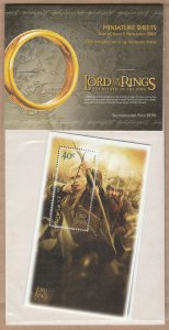 New Zealand 2003 The Lord of the Rings Return of The King Miniature Sheet Pack