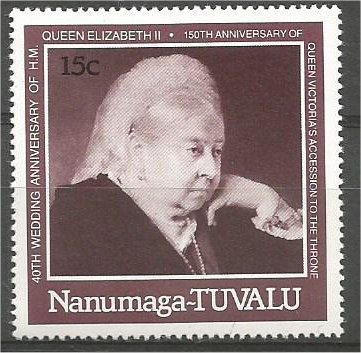 TUVALU, NANUMAGA, 1987, MNH 15c,  Queen Victoria  Scott 78