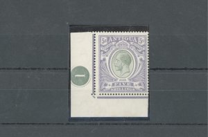 1913 ANTIQUE, Stanley Gibbons #51, George VI Box Effige, Sheet Corner Table Numb