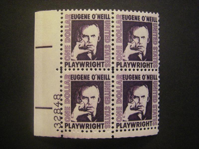 Scott 1294a, $1 Eugene O'Neill, PB4 #32848 LL, MNH Prominent Beauty