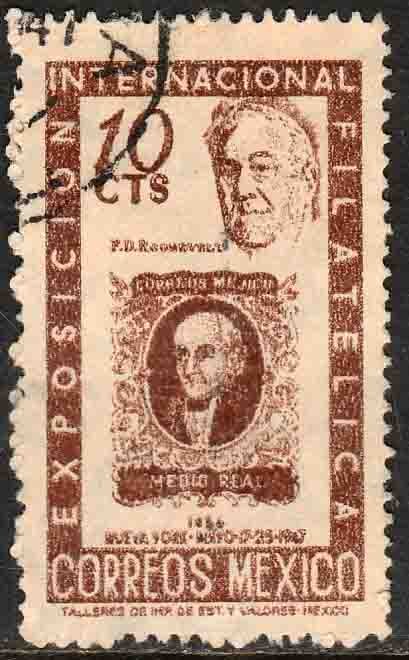 MEXICO 826 10¢ Cent Intl Phil Exhib FDR & Mexico #1 Used VF. (893)