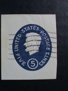 ​UNITED STATES-1962-SC#U544 ABRAHAM LINCOLN CUT SQUARE ENVELOPE  USED