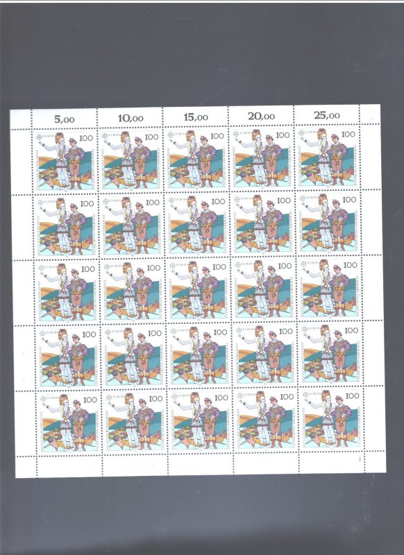 GERMANY 1992 #1745, FULL SHEET @$7.00 or SINGLE STAMP @$0.60 MNH