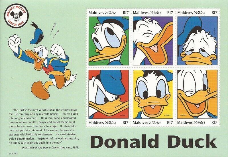 Maldives 1999 Donald Duck 6 Stamp Sheet Scott #2353 13E-468