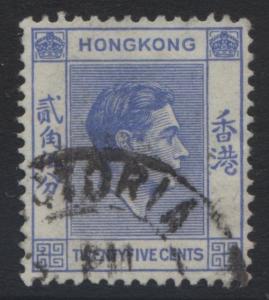 Hong Kong - Scott 160 - KGVI Definitive Issue- 1938 - FU - Single 25c Stamp