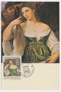 Maximum card Czechoslovakia 1968 Toilet young woman - Titian