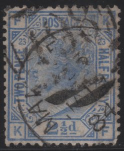 82 SG157 Plate 23  2 1/2d Blue K-F