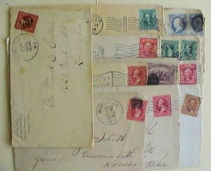 US  12 DIFF. AD COVERS 1870's-1907 NINE WITH BACKSTAMP