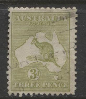 Australia - Scott 47 - Kangaroo -1915 - FU - Wmk 10 - Die I - 3d Stamp3